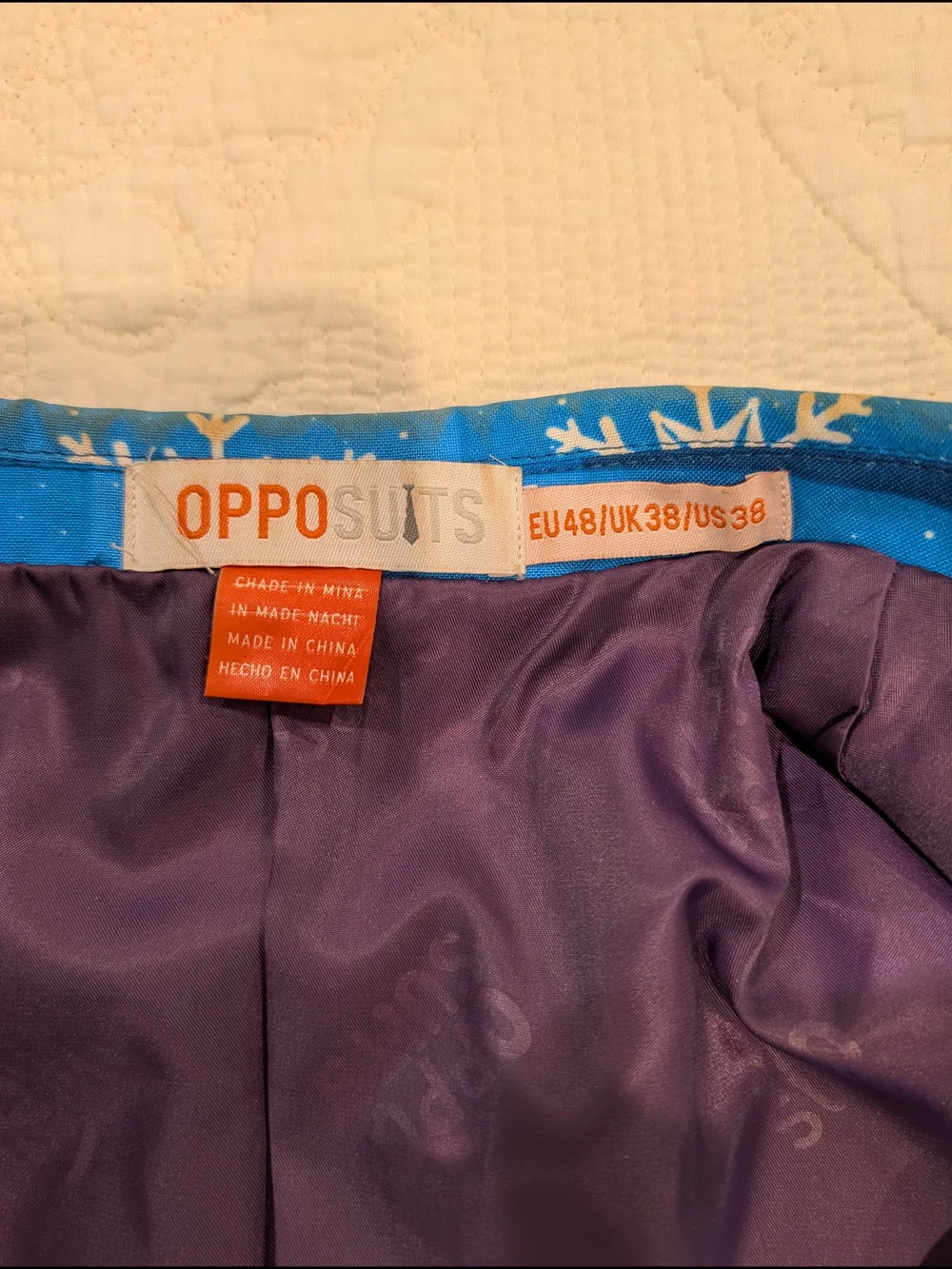 OppoSuits Blue Snowflake Suit With Tie And Hat